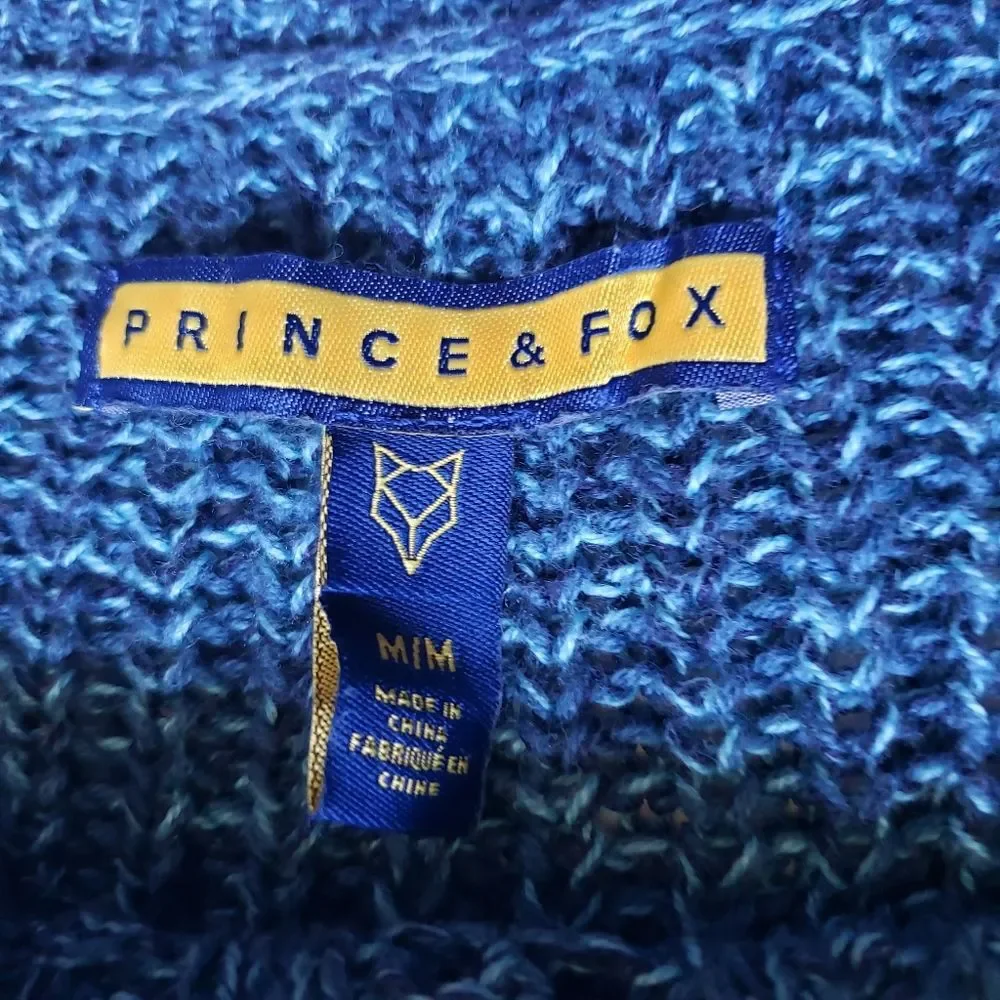 Prince & Fox Blue Cable Knit PullOver Sweater
